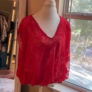 Free People double layers laces top